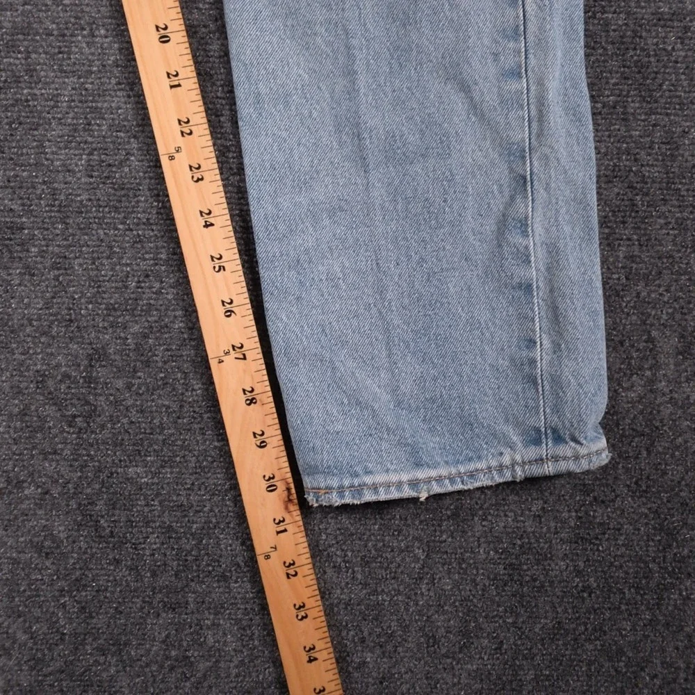Levis Premium Selvedge 501 Jeans Mens 32x32 Blue Distressed Whiskered Button Fly